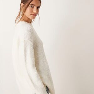 Free People Cream Women's Crew Neck Sweater